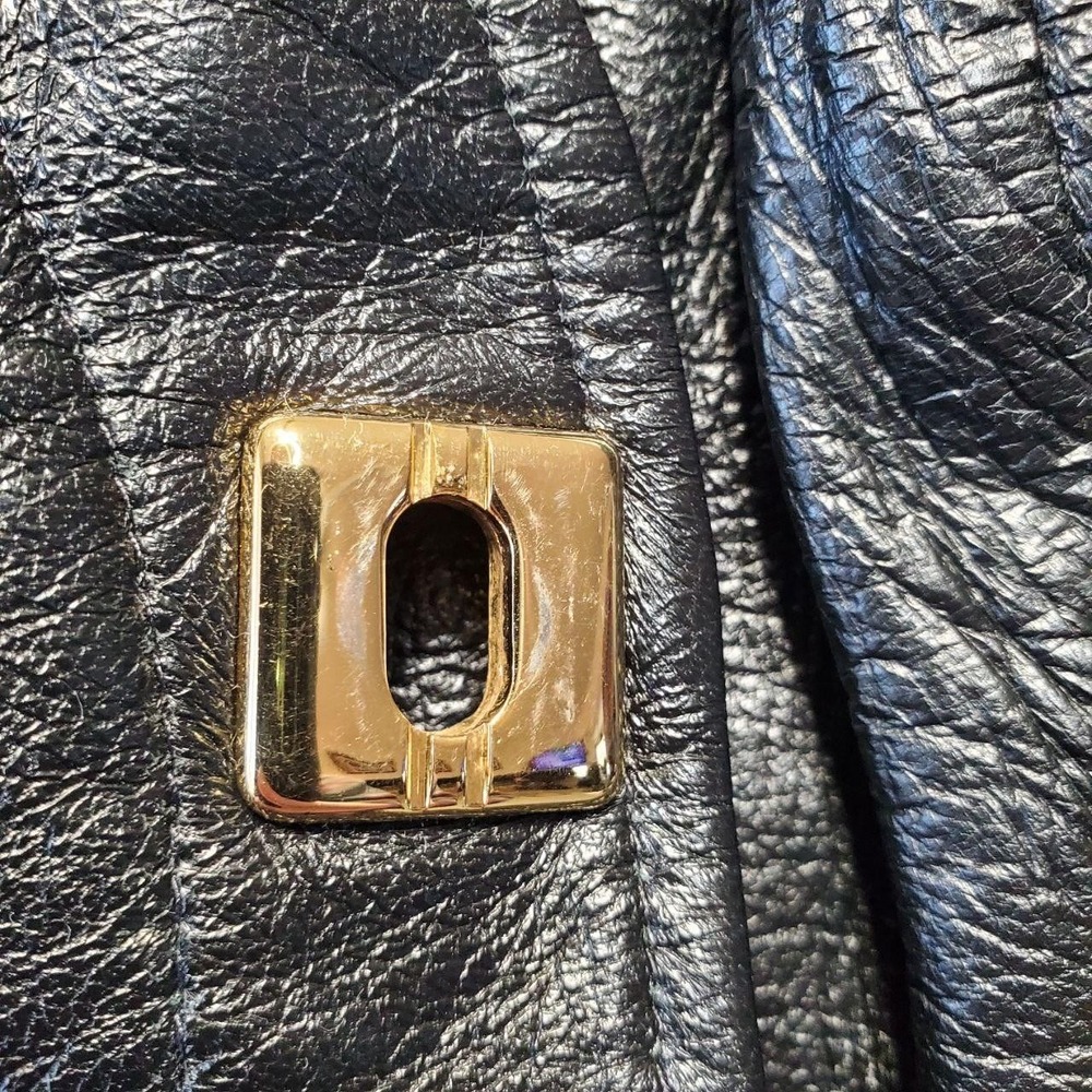 VTG Cache Leather Corset Vest Womens Medium Black Gold Hardware 90s Y2K Glam - Picture 7 of 10